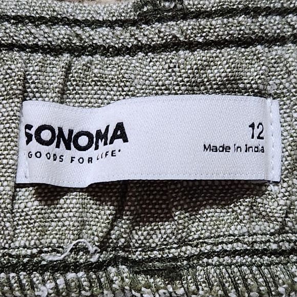 NWOT Sonoma Linen Blend Cargo Jogger Size 12 Color Army Green green - Picture 5 of 15